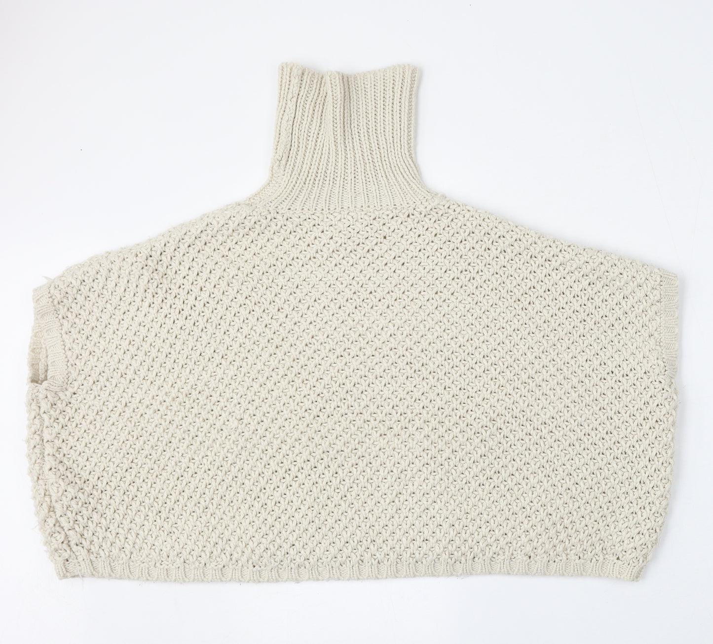Primark Girls Beige High Neck  Acrylic Pullover Jumper Size 9-10 Years