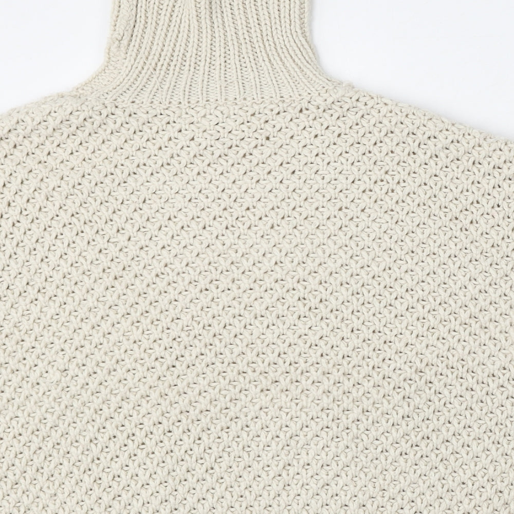 Primark Girls Beige High Neck  Acrylic Pullover Jumper Size 9-10 Years