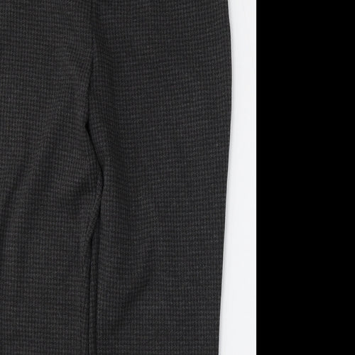 Marks and Spencer Womens Grey Houndstooth Viscose Trousers  Size 12 L28 in Regular