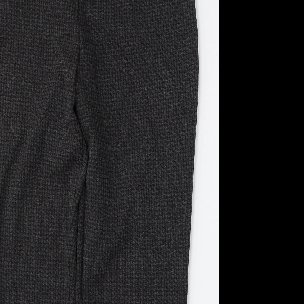 Marks and Spencer Womens Grey Houndstooth Viscose Trousers  Size 12 L28 in Regular