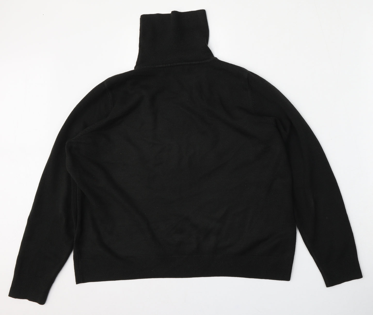Marks and Spencer Womens Black High Neck  Acrylic Pullover Jumper Size 16