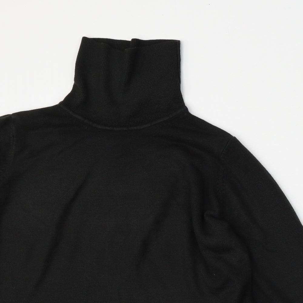 Marks and Spencer Womens Black High Neck  Acrylic Pullover Jumper Size 16