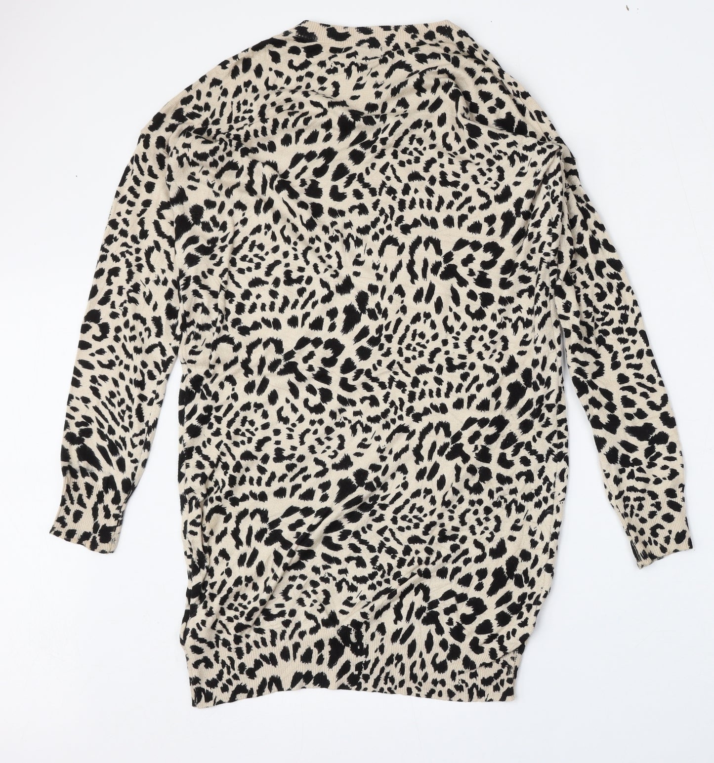 New Look Womens Multicoloured Round Neck Animal Print Viscose Pullover Jumper Size S