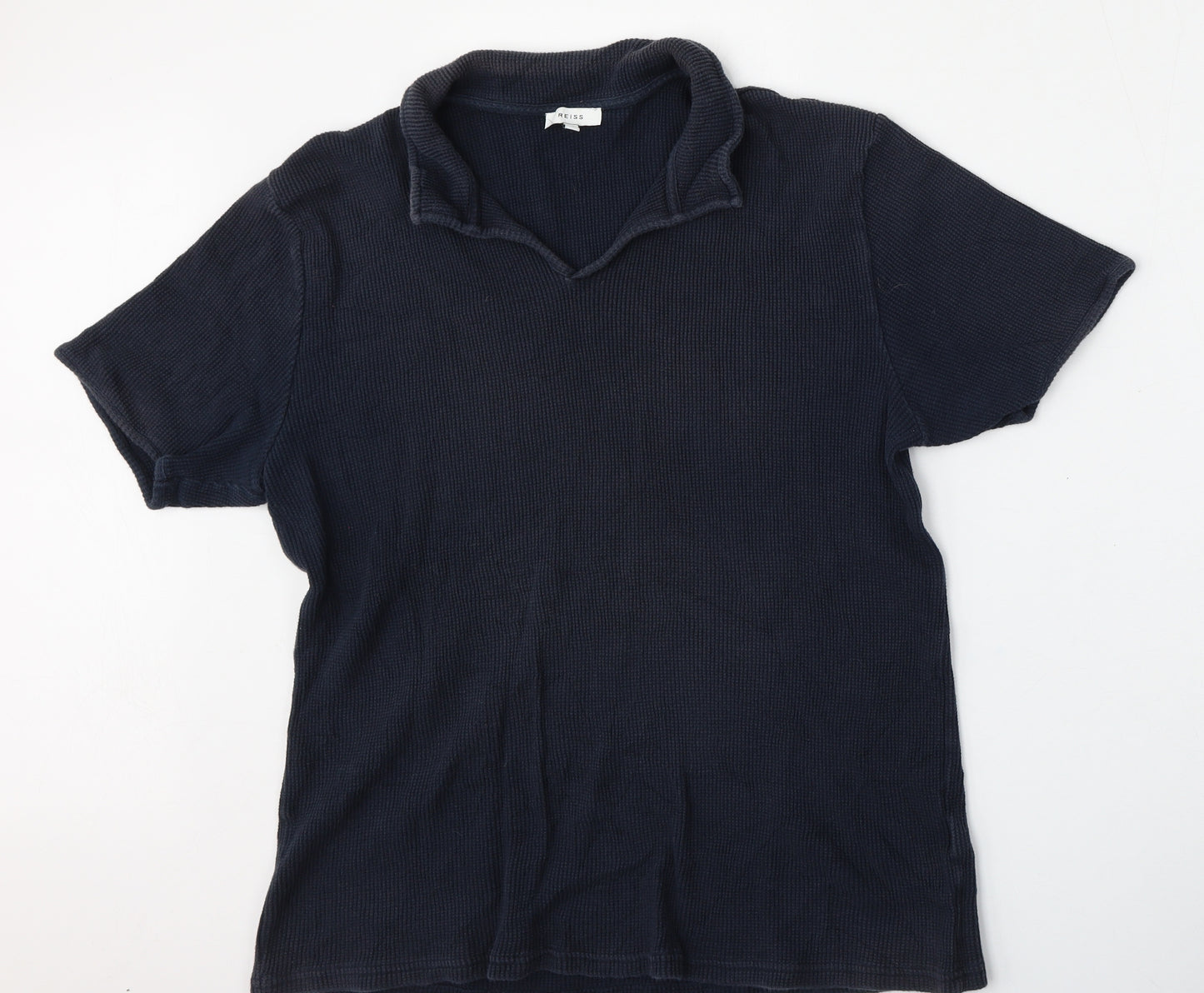 Reiss Mens Blue  Cotton  Polo Size 2XL Collared