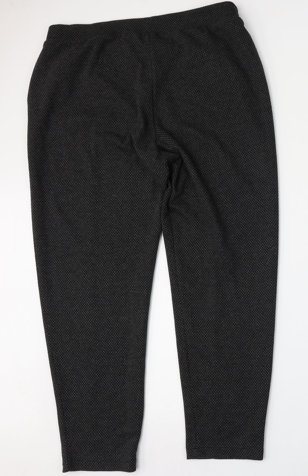 NEXT Womens Grey Geometric Polyester Trousers  Size 16 L28 in Regular