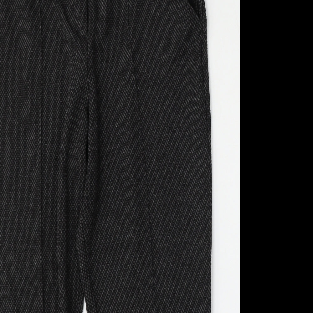 NEXT Womens Grey Geometric Polyester Trousers  Size 16 L28 in Regular