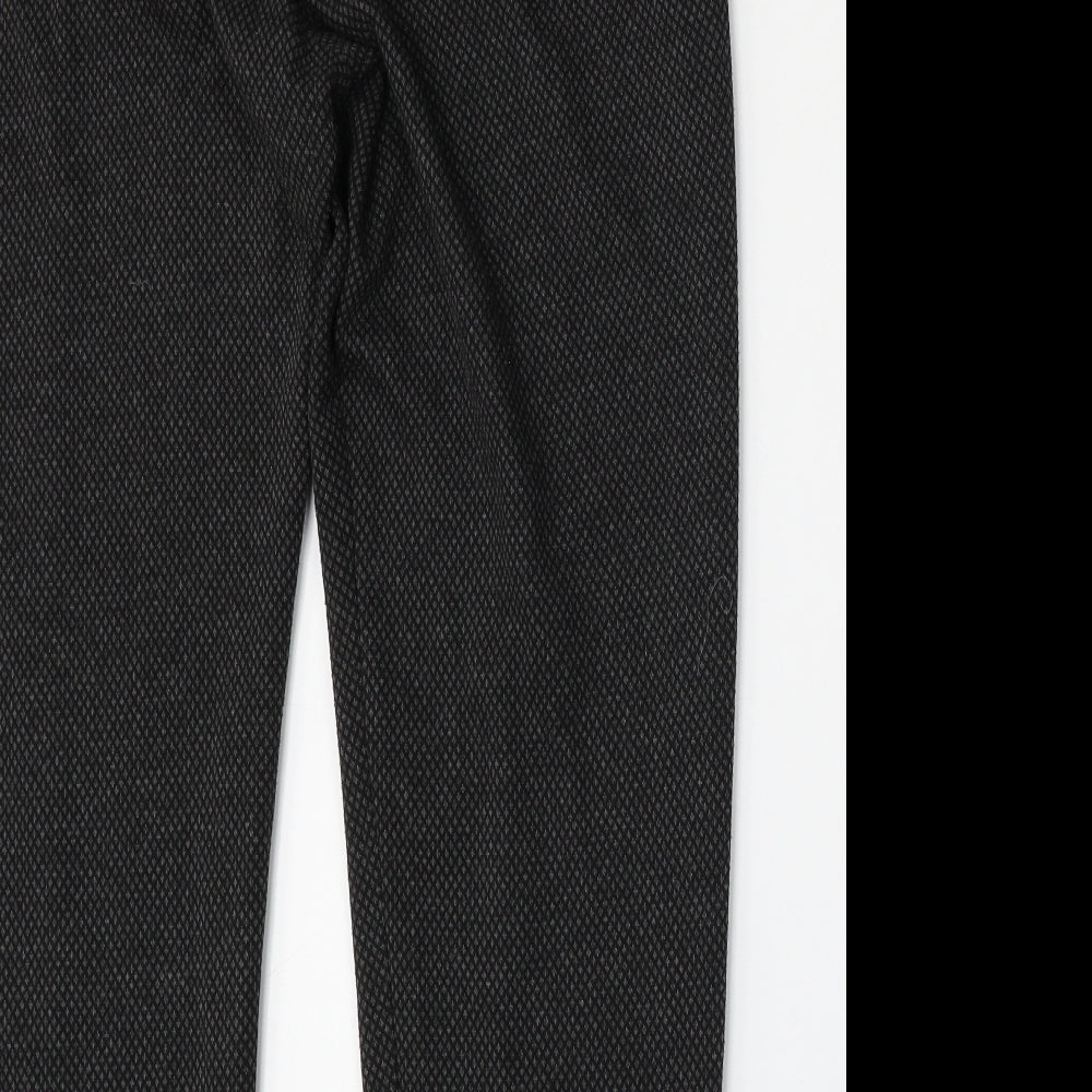 NEXT Womens Grey Geometric Polyester Trousers  Size 16 L28 in Regular