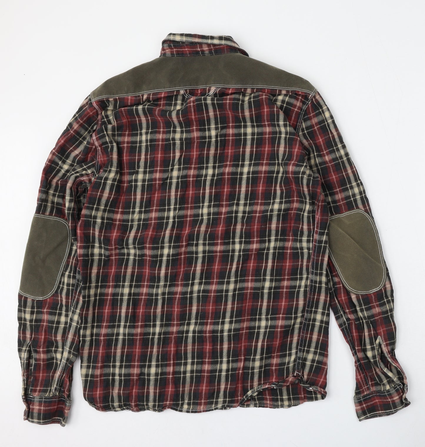 Firetrap Mens Multicoloured Plaid Cotton  Button-Up Size L Collared Button