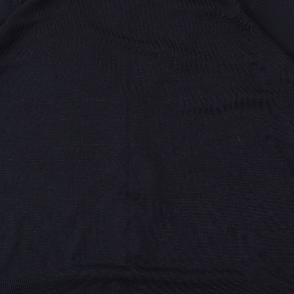 Preworn Womens Blue V-Neck  Polyester Cardigan Jumper Size M
