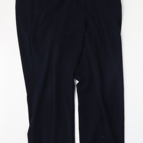 Marks and Spencer Womens Blue  Polyester Trousers  Size 14 L28 in Regular Hook & Eye