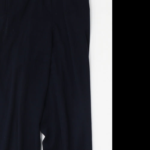 Marks and Spencer Womens Blue  Polyester Trousers  Size 14 L28 in Regular Hook & Eye