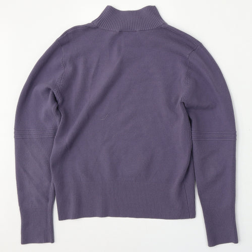 Editions Womens Purple Mock Neck  Polyester Pullover Jumper Size 10