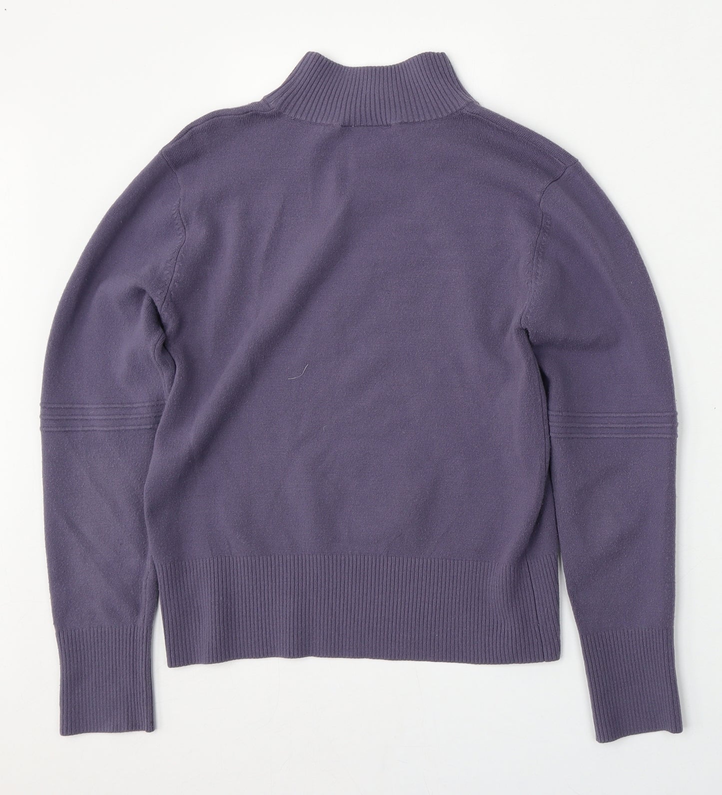 Editions Womens Purple Mock Neck  Polyester Pullover Jumper Size 10
