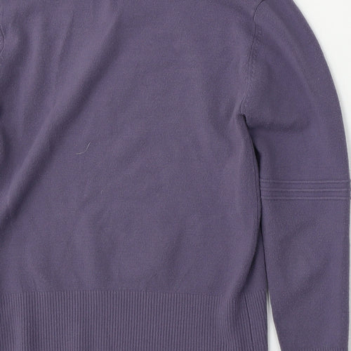 Editions Womens Purple Mock Neck  Polyester Pullover Jumper Size 10