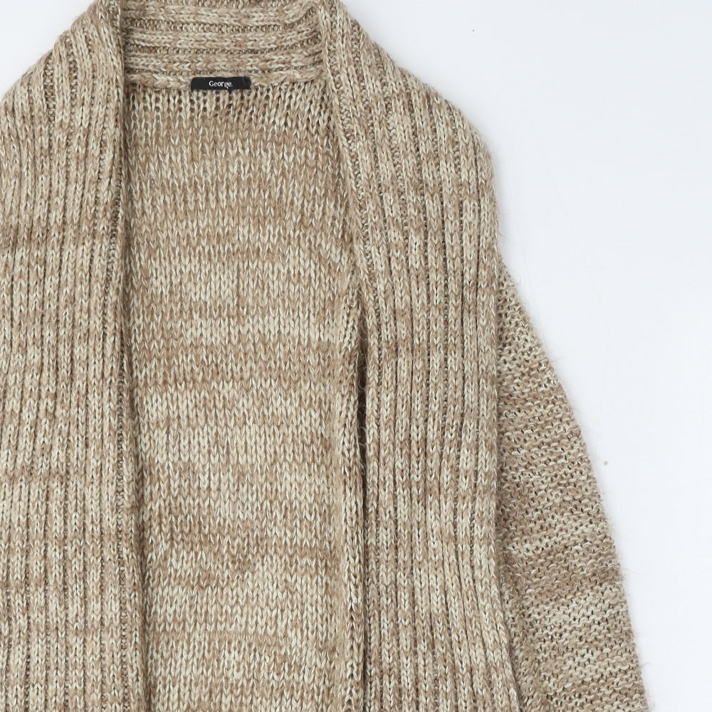 George Womens Brown Roll Neck  Acrylic Cardigan Jumper Size 14