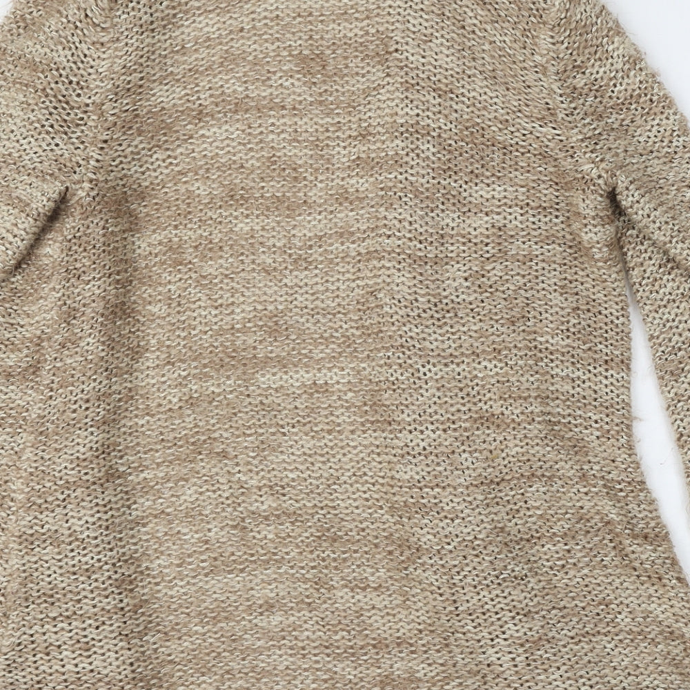 George Womens Brown Roll Neck  Acrylic Cardigan Jumper Size 14