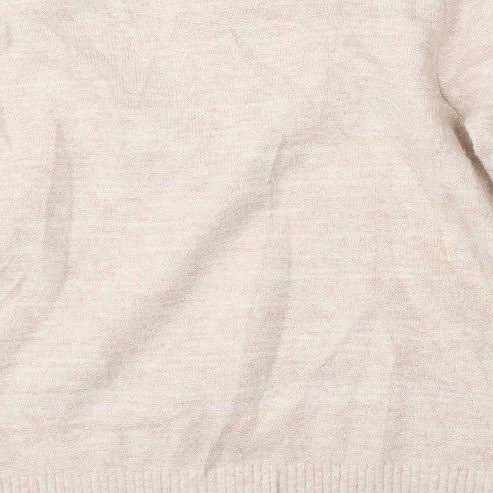 Matalan Womens Pink Round Neck  Acrylic Pullover Jumper Size M