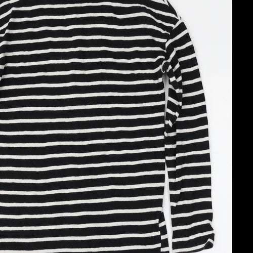 Zara Womens Blue Round Neck Striped Polyester Pullover Jumper Size S