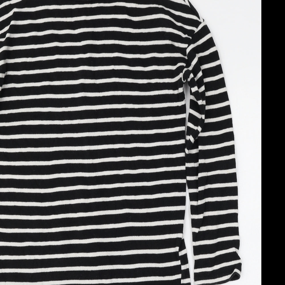 Zara Womens Blue Round Neck Striped Polyester Pullover Jumper Size S