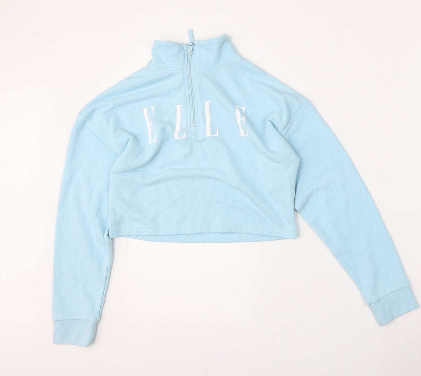 Elle Junior Girls Blue  Cotton Pullover Sweatshirt Size 10-11 Years  Zip