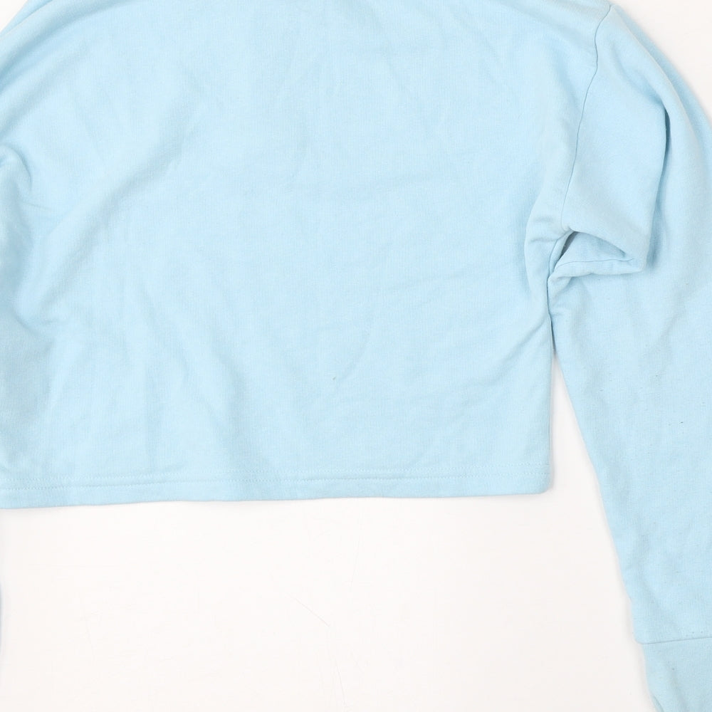 Elle Junior Girls Blue  Cotton Pullover Sweatshirt Size 10-11 Years  Zip