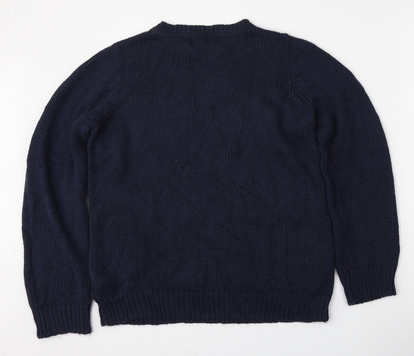 George Womens Blue Round Neck  Acrylic Pullover Jumper Size 14   - Christmas