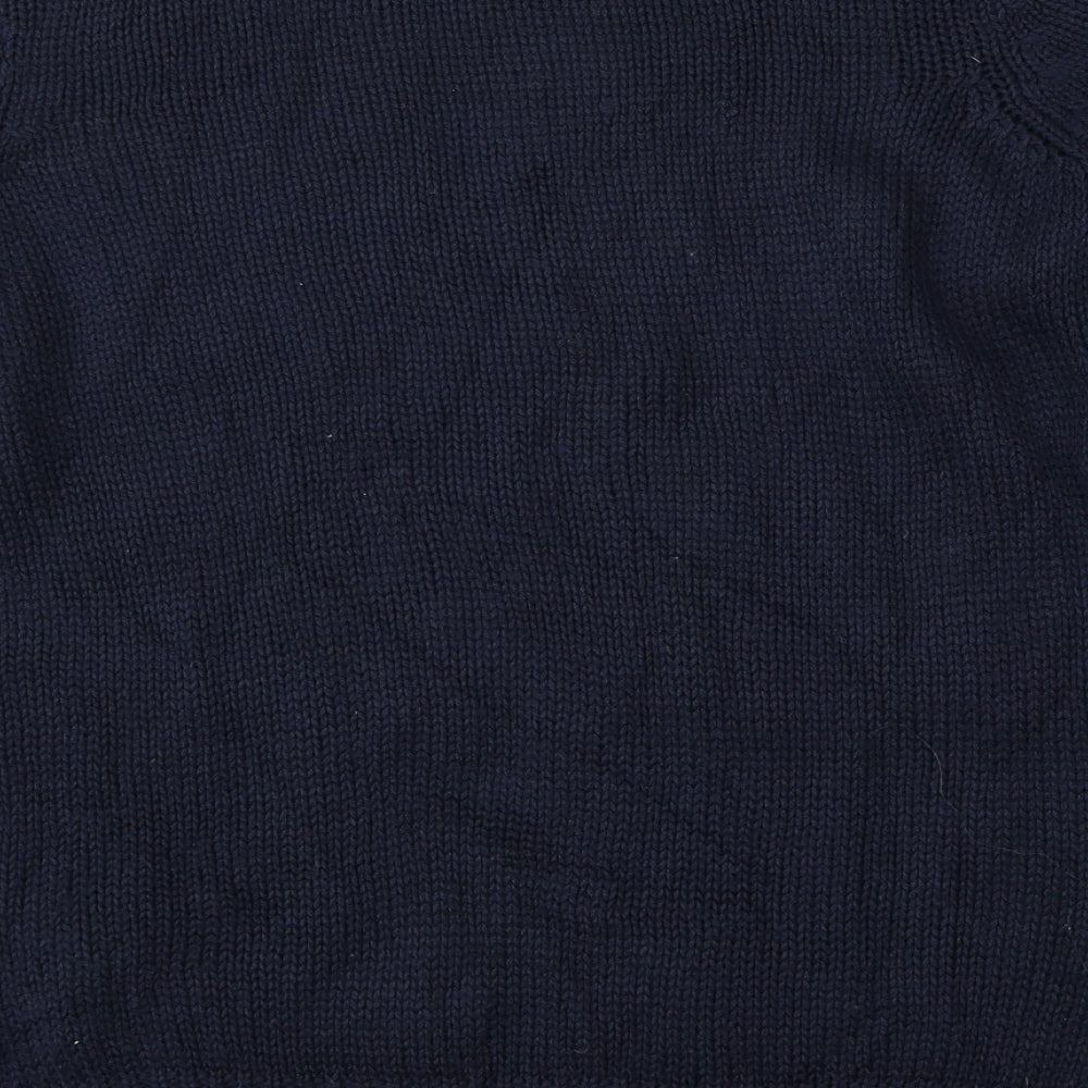 George Womens Blue Round Neck  Acrylic Pullover Jumper Size 14   - Christmas
