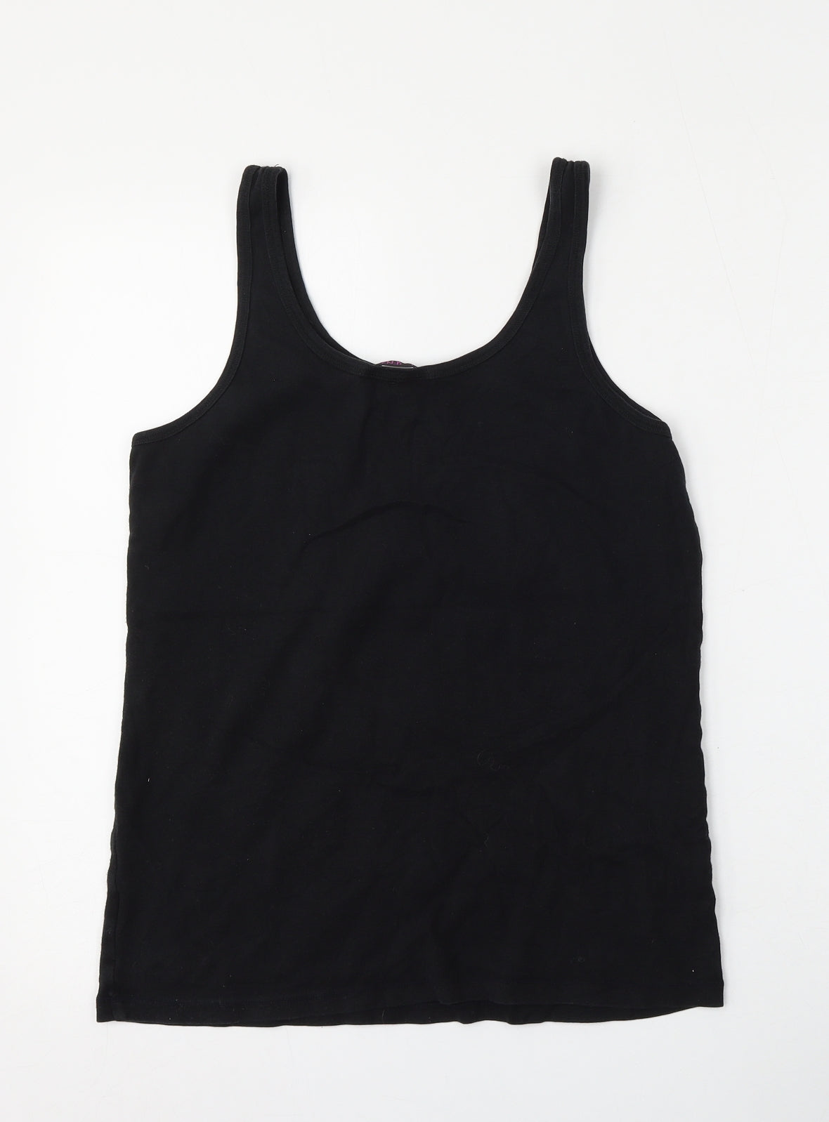 La Senza Womens Black  Cotton Basic Tank Size 18 Round Neck