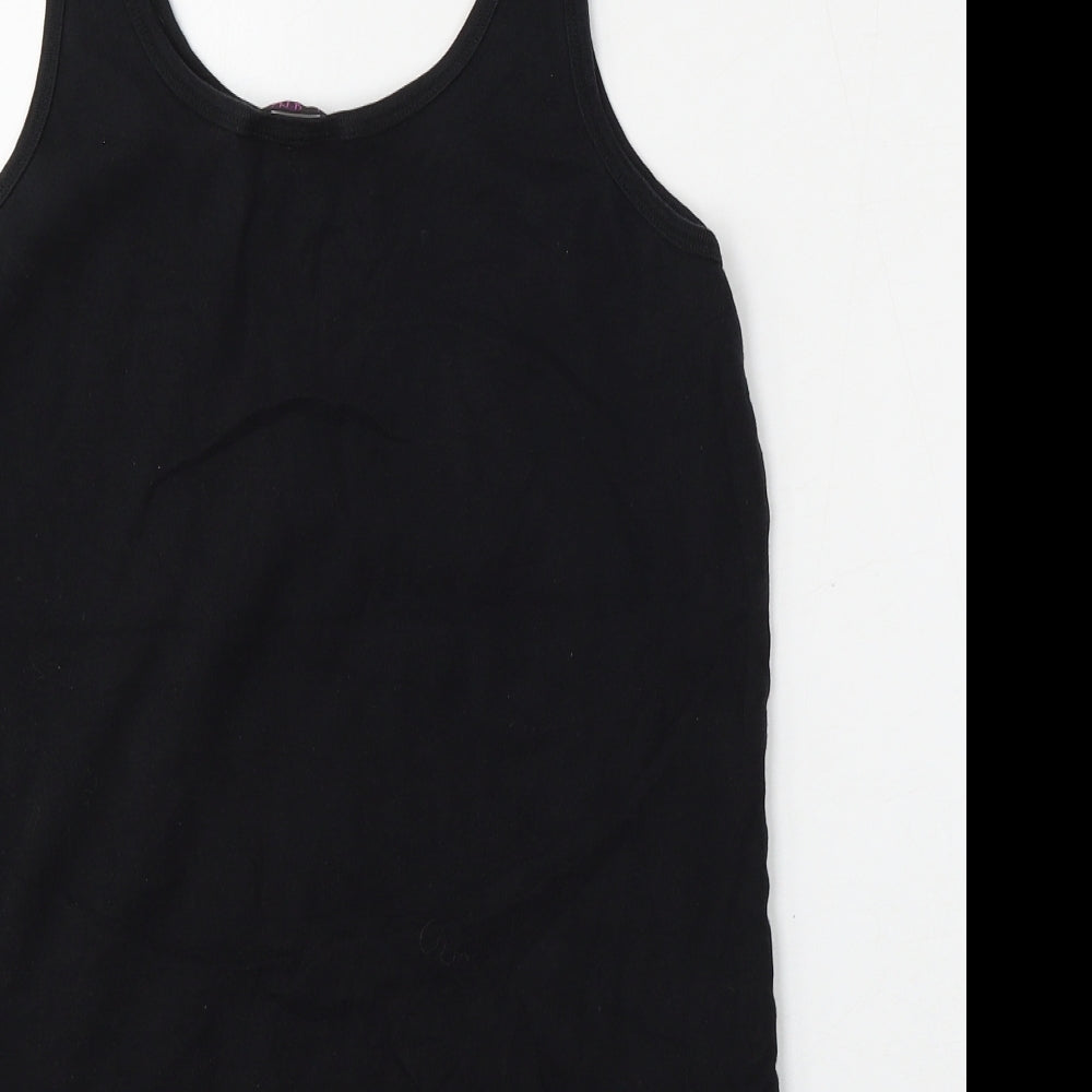 La Senza Womens Black  Cotton Basic Tank Size 18 Round Neck