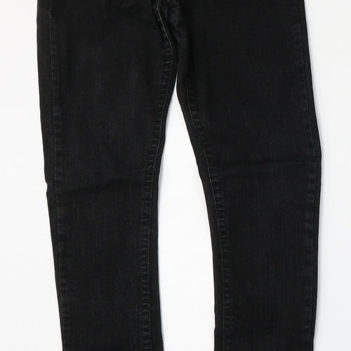 Preworn Womens Black  Polyester Skinny Jeans Size 30 L30 in Regular Button