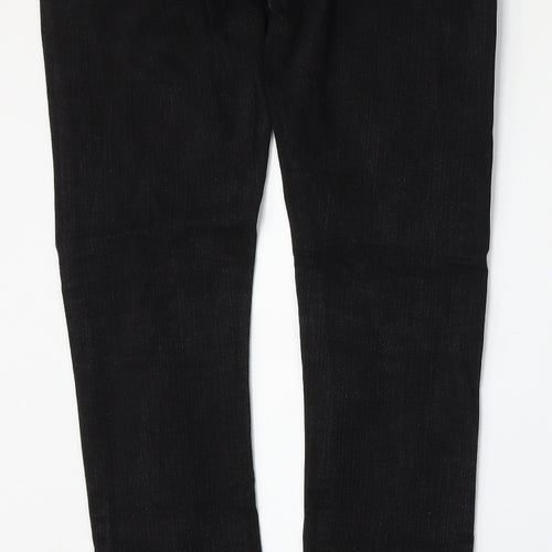 Preworn Womens Black  Polyester Skinny Jeans Size 30 L30 in Regular Button