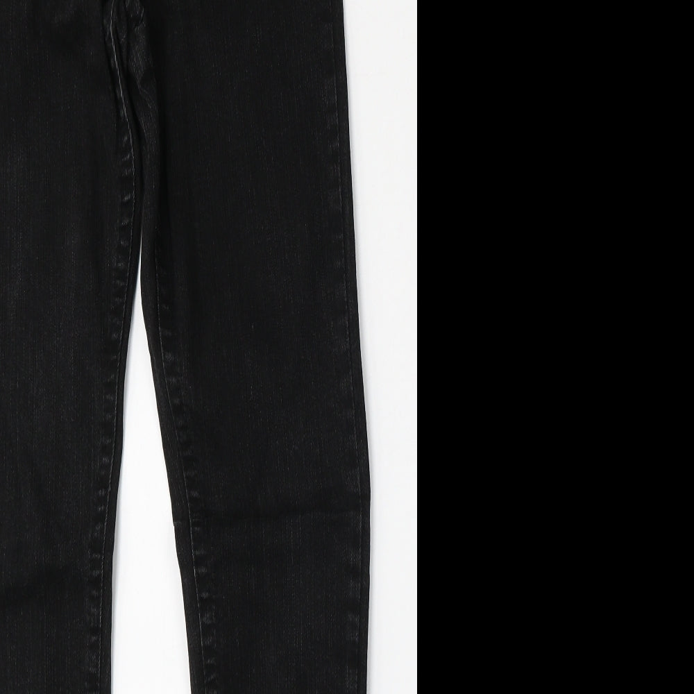 Preworn Womens Black  Polyester Skinny Jeans Size 30 L30 in Regular Button