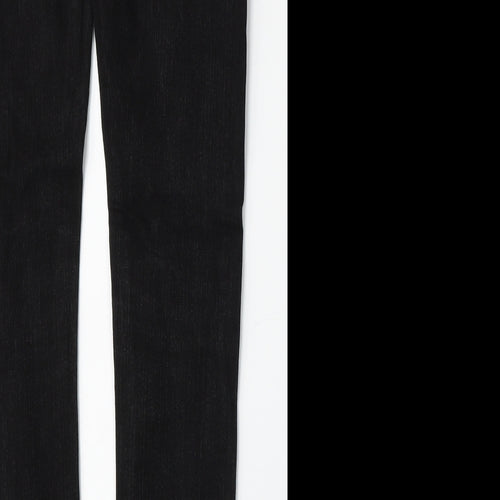 Preworn Womens Black  Polyester Skinny Jeans Size 30 L30 in Regular Button