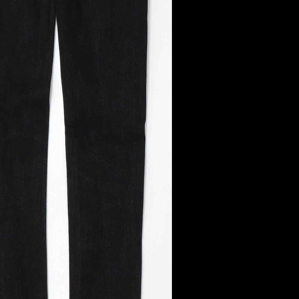 Preworn Womens Black  Polyester Skinny Jeans Size 30 L30 in Regular Button