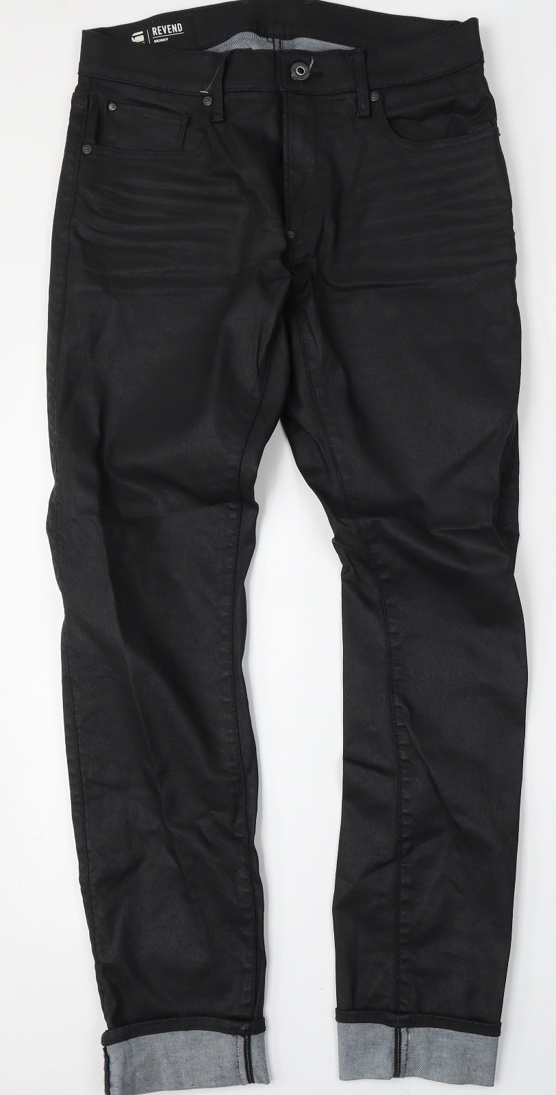G-Star Mens Black  Cotton Straight Jeans Size 32 L34 in Regular Button