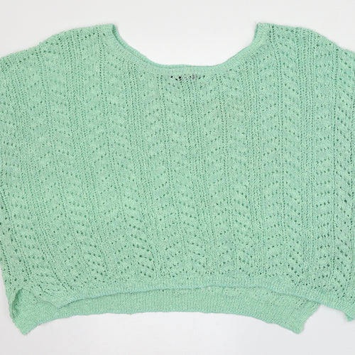 New Look Womens Green Round Neck  Polyester Pullover Jumper Size L