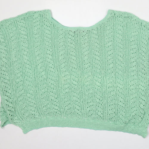 New Look Womens Green Round Neck  Polyester Pullover Jumper Size L