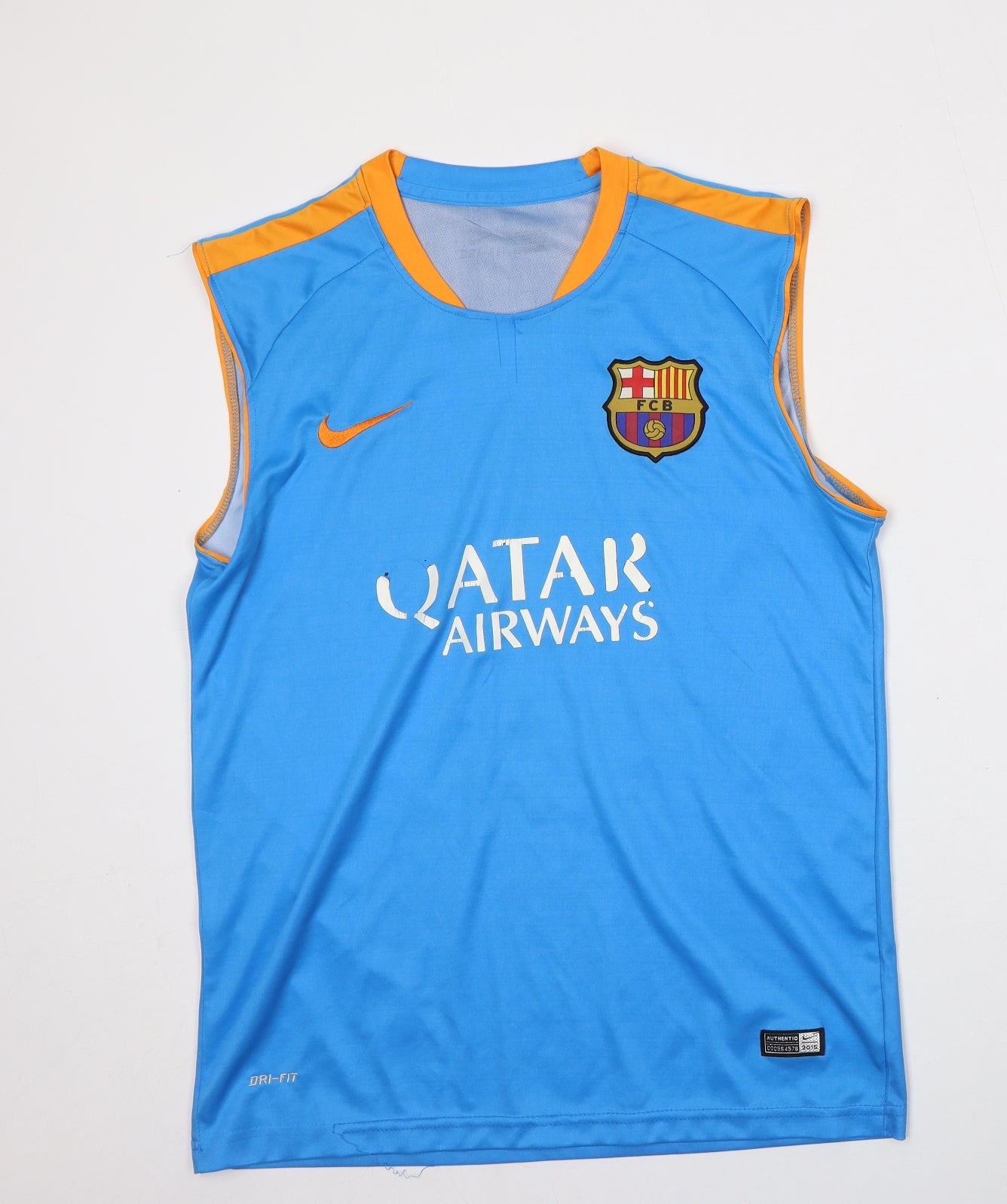 FC Barcelona Mens Blue  Polyester  T-Shirt Size L Round Neck