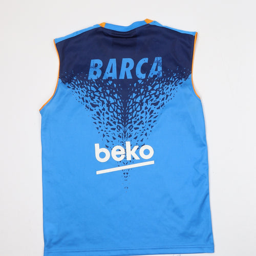 FC Barcelona Mens Blue  Polyester  T-Shirt Size L Round Neck