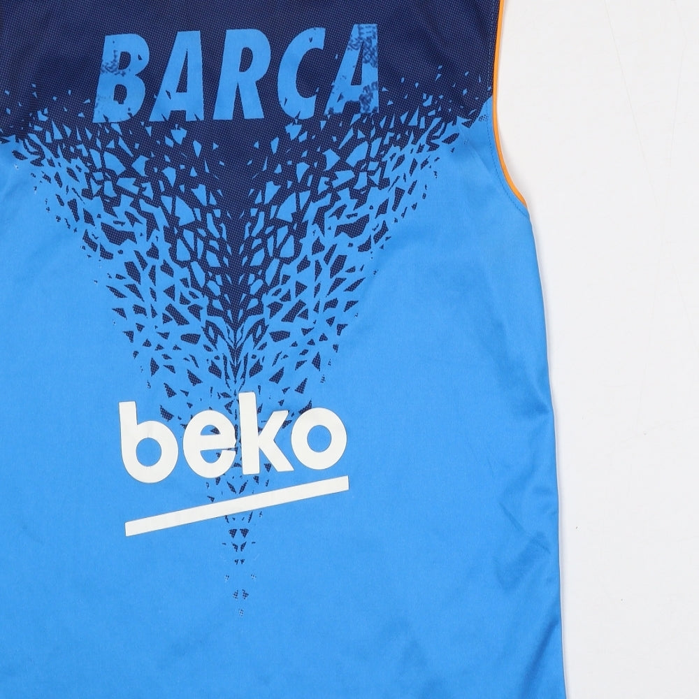 FC Barcelona Mens Blue  Polyester  T-Shirt Size L Round Neck