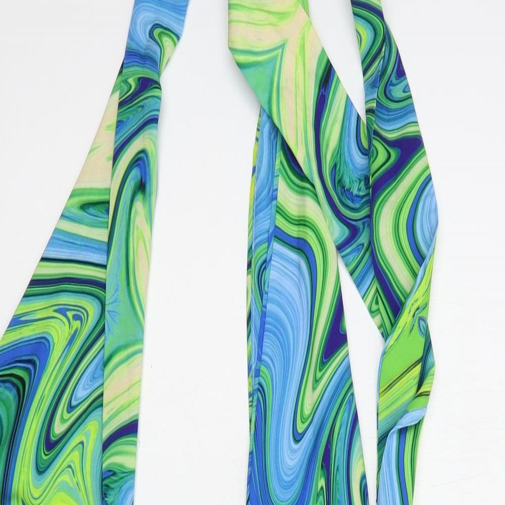 Rebellious Womens Multicoloured Geometric Patent Leather Mini  Size 12  Halter Tie