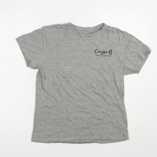 Primark Womens Grey  Cotton Basic T-Shirt Size S Crew Neck