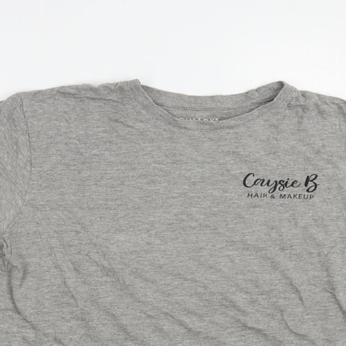 Primark Womens Grey  Cotton Basic T-Shirt Size S Crew Neck