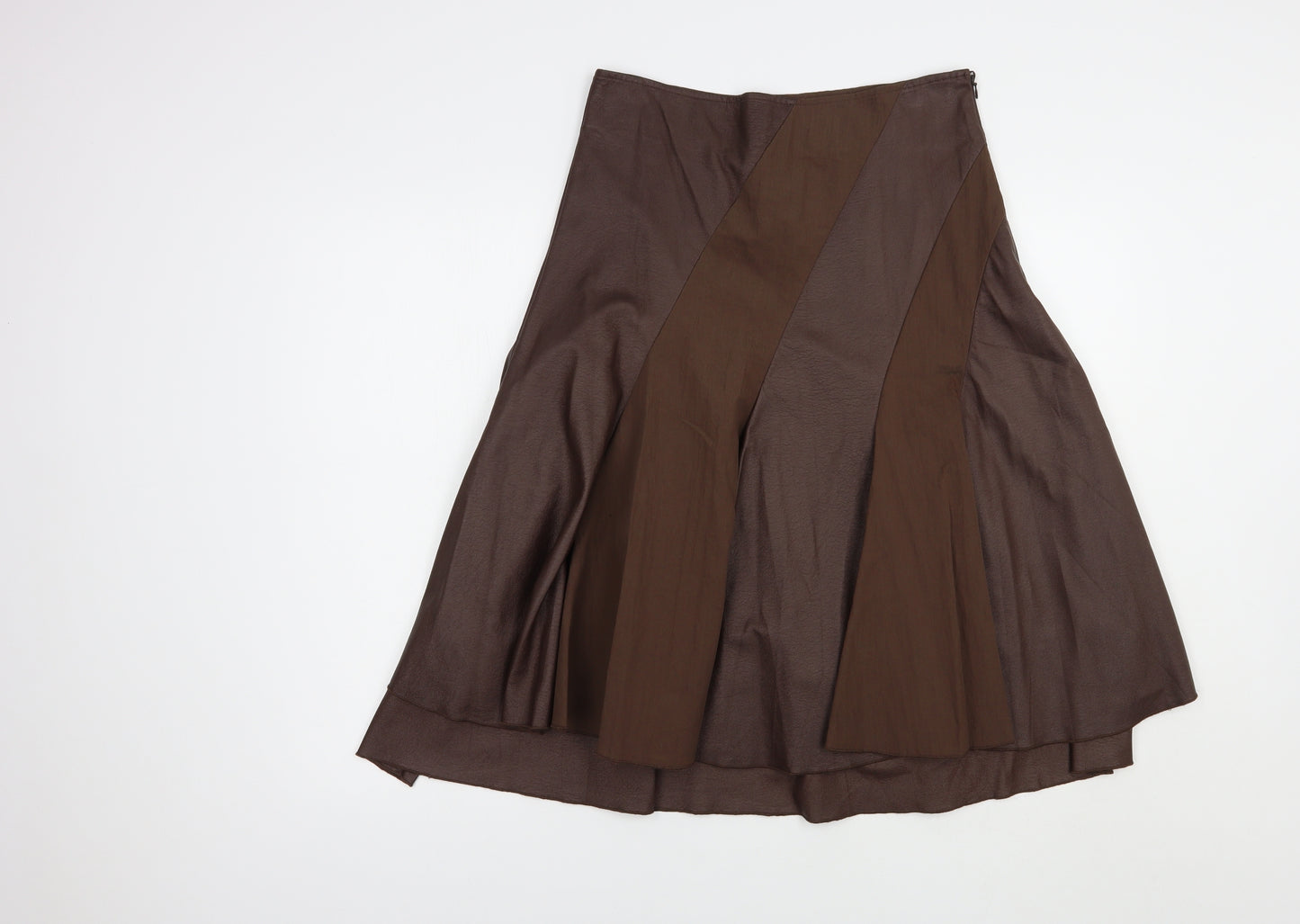 Almost Famous Womens Brown  Polyester A-Line Skirt Size 10   Zip