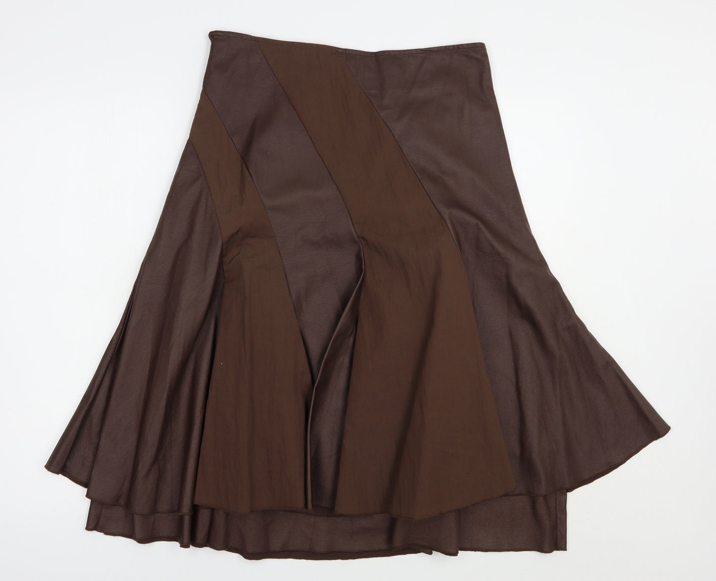 Almost Famous Womens Brown  Polyester A-Line Skirt Size 10   Zip