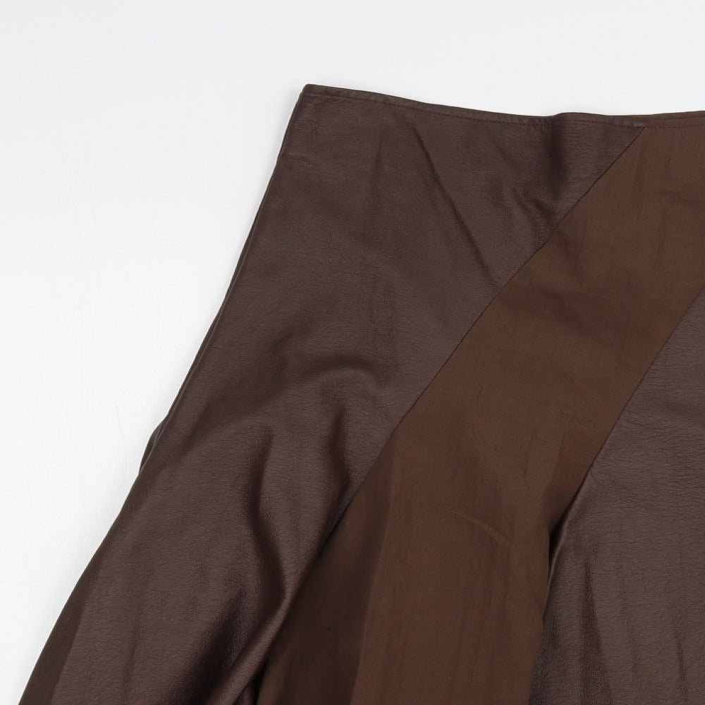 Almost Famous Womens Brown  Polyester A-Line Skirt Size 10   Zip