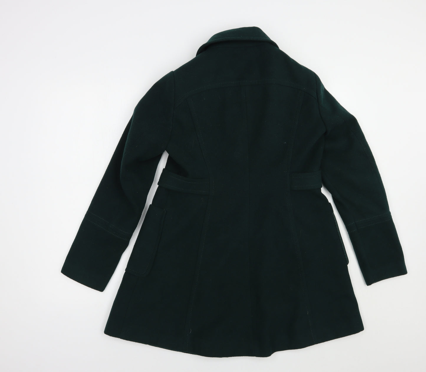 Dorothy Perkins Womens Green   Pea Coat Coat Size 8  Button