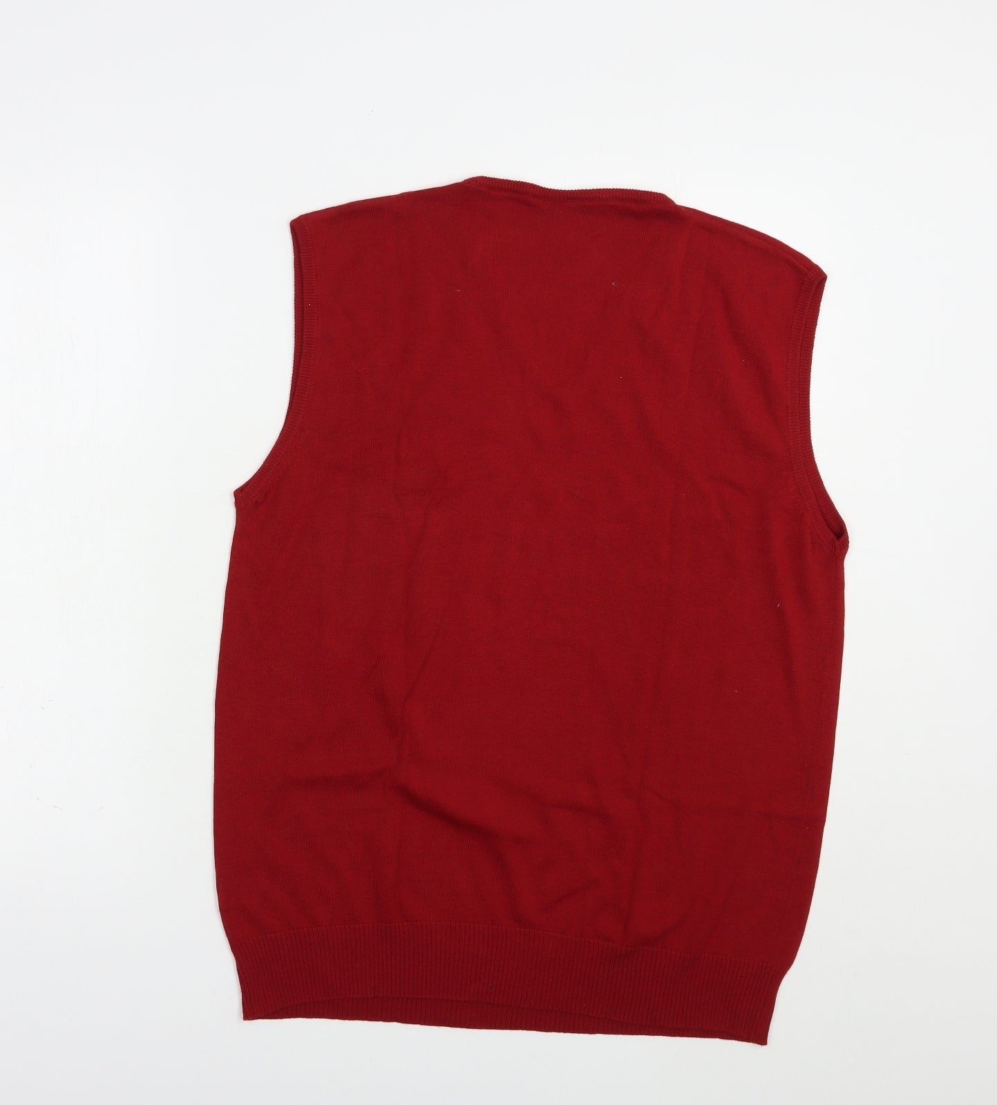 Cedarwood State Mens Red V-Neck  Cotton Vest Jumper Size L