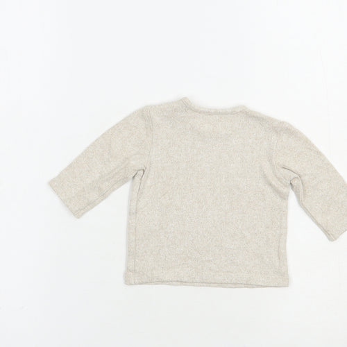 George Baby Beige  Viscose Pullover T-Shirt Size 0-3 Months Crew Neck Pullover - Bunny
