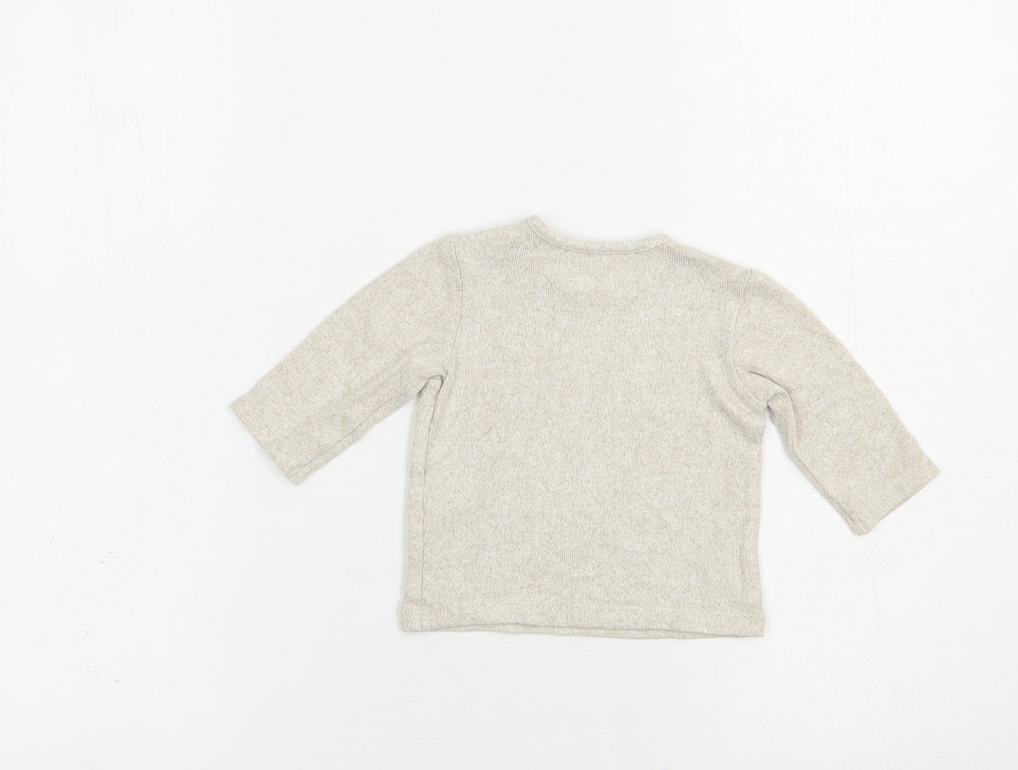 George Baby Beige  Viscose Pullover T-Shirt Size 0-3 Months Crew Neck Pullover - Bunny